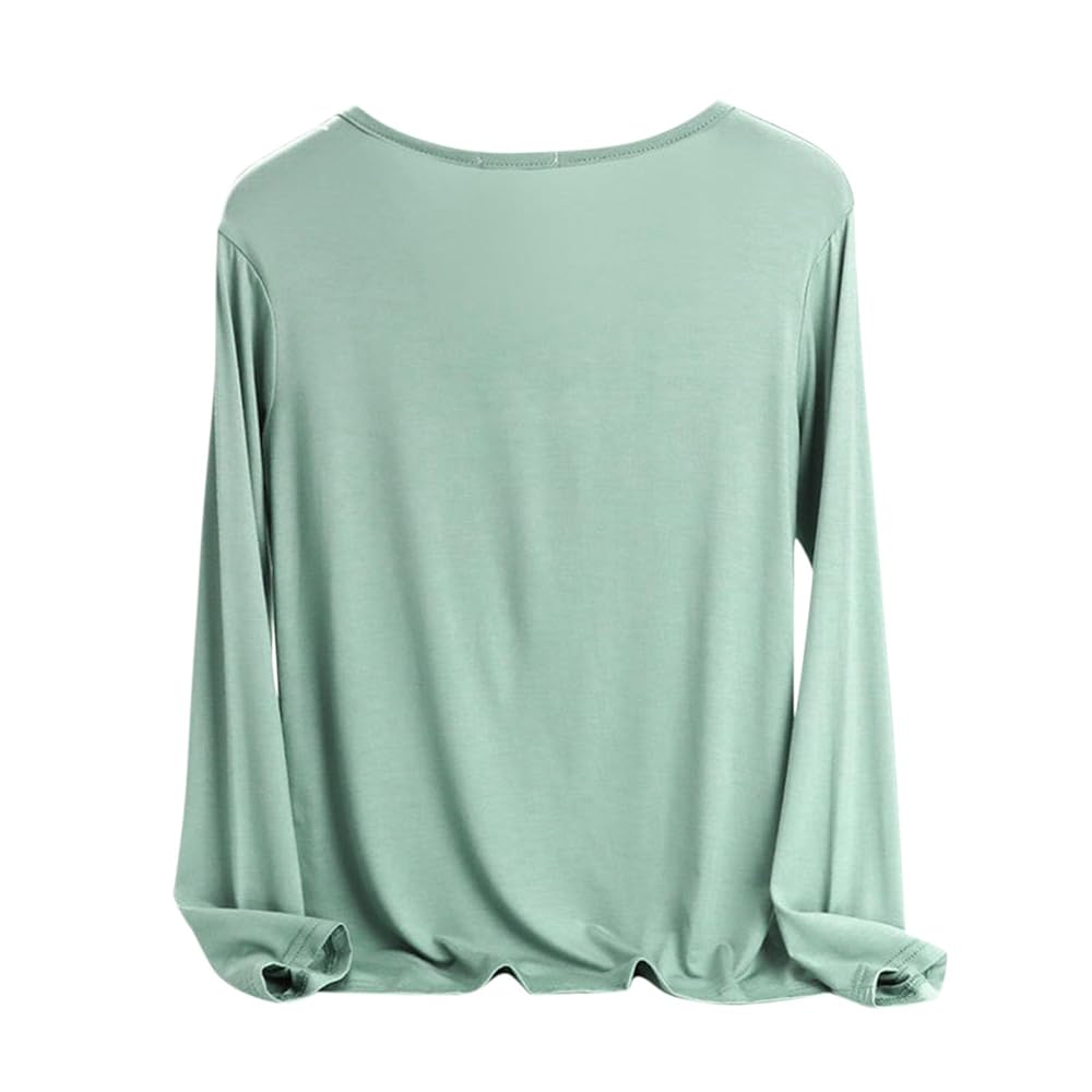 TANGNADE Sleep Shirts for Women Modal V Neck Solid Color